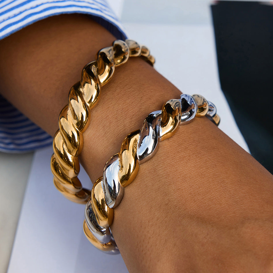 Bold Twist Cuff Bracelet
