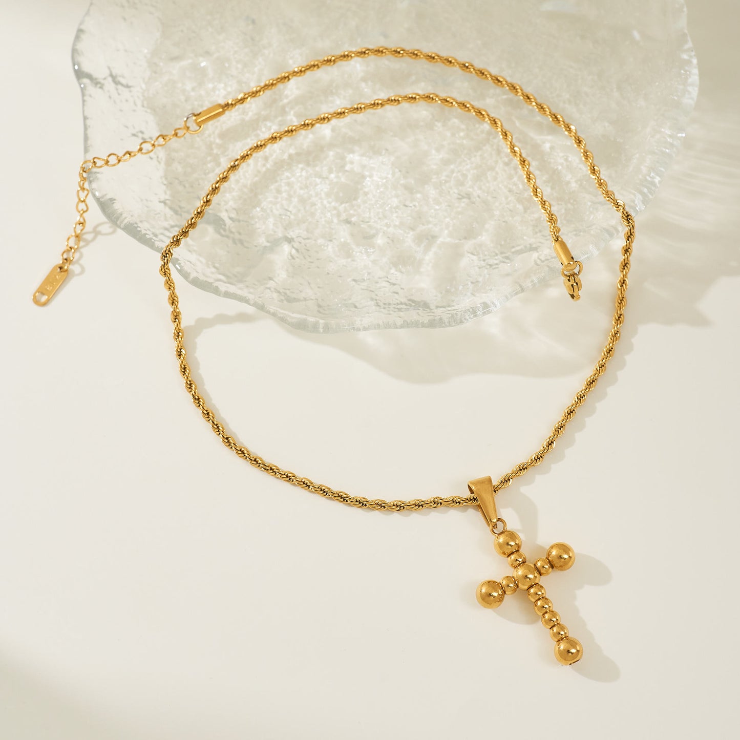 Bubble Cross Pendant Necklace