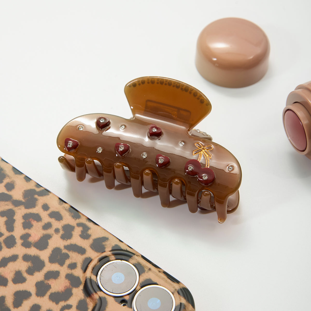 Brown Cherry Claw Clip