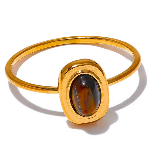 Tigers Eye Vintage Oval Ring