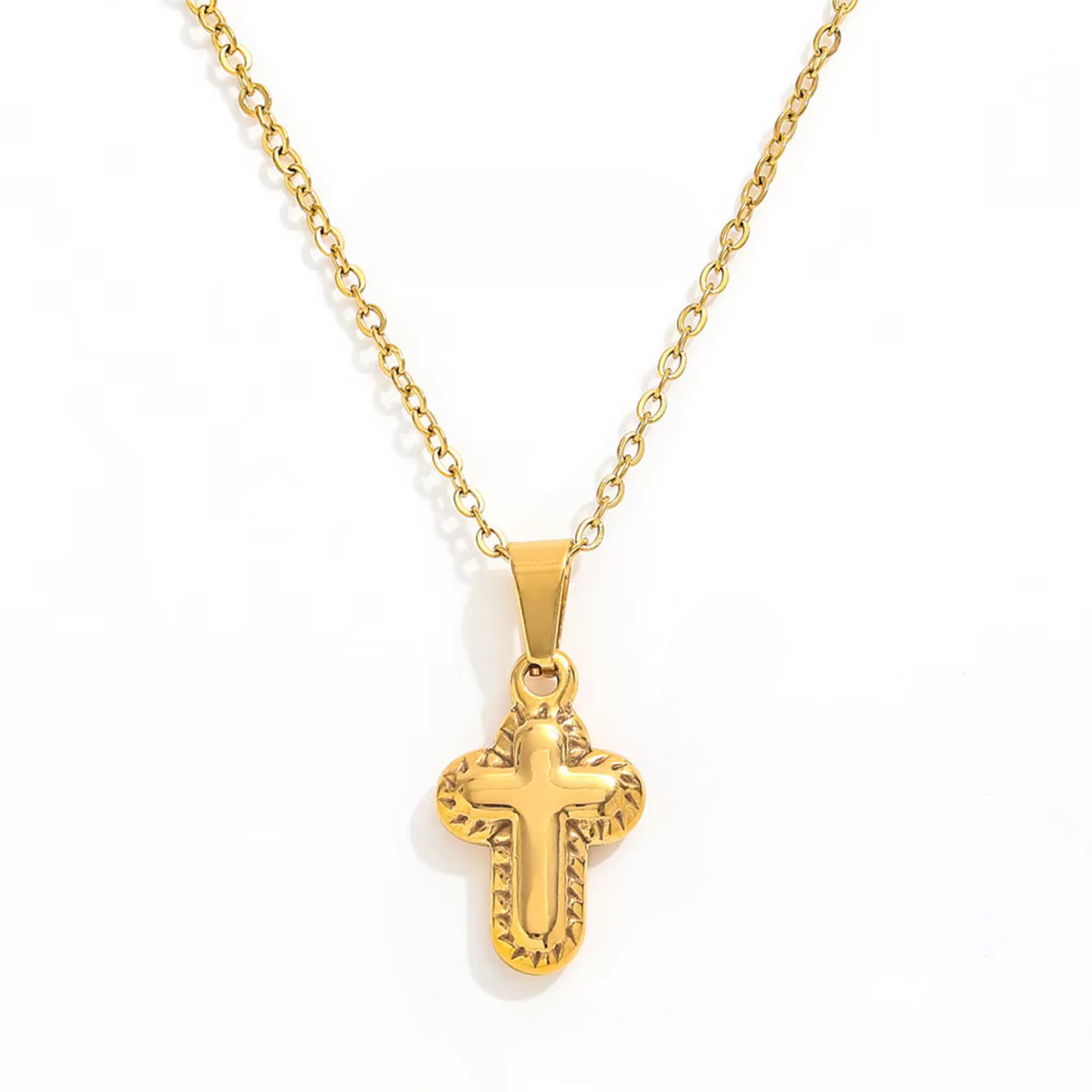 Rounded Cross Pendant Necklace