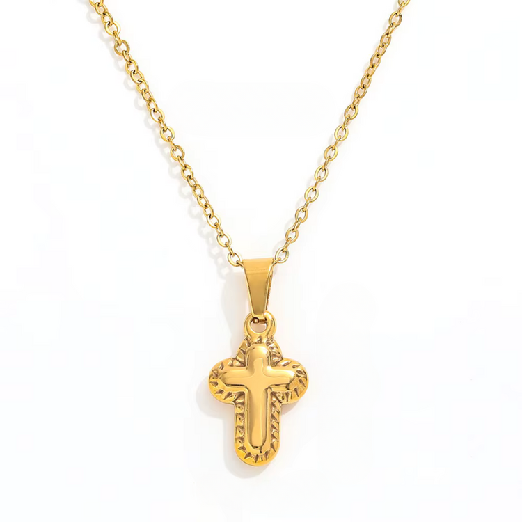 Rounded Cross Pendant Necklace