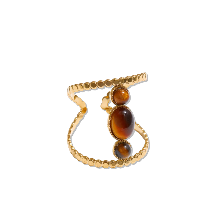 Tigers Eye Open Adjustable Ring