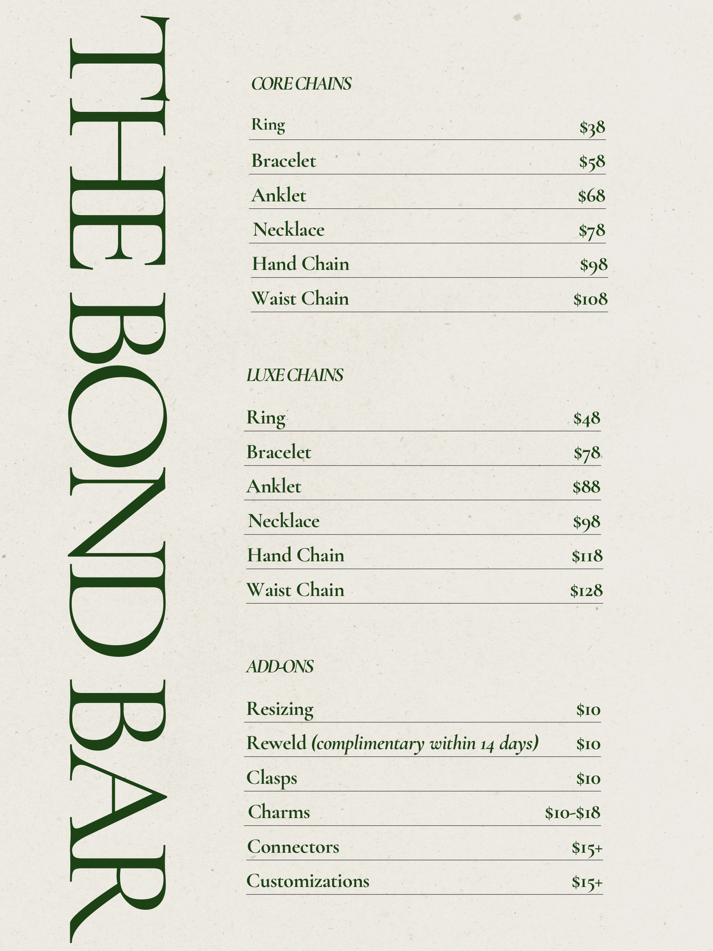The Bond Bar Reservation
