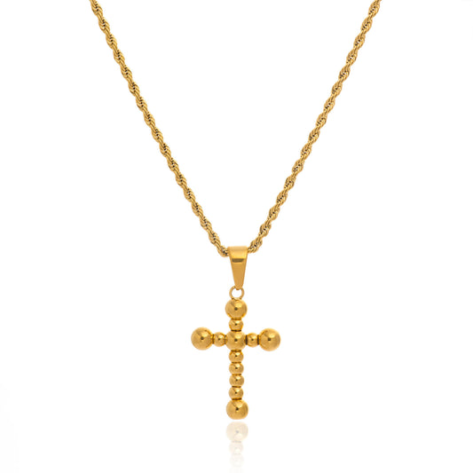 Bubble Cross Pendant Necklace