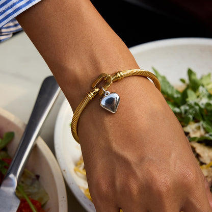 Bold Heart Cable Bracelet
