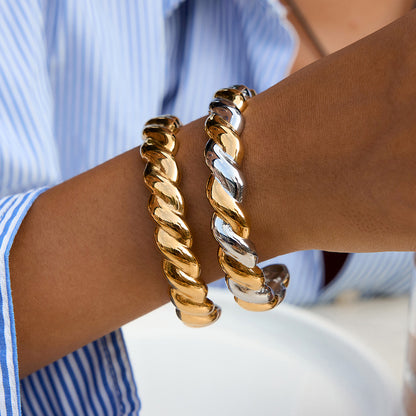 Bold Twist Cuff Bracelet