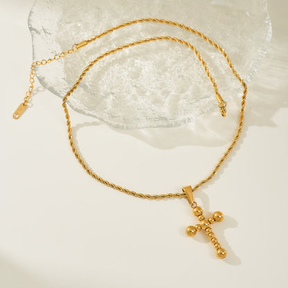 Bubble Cross Pendant Necklace