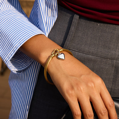 Bold Heart Cable Bracelet