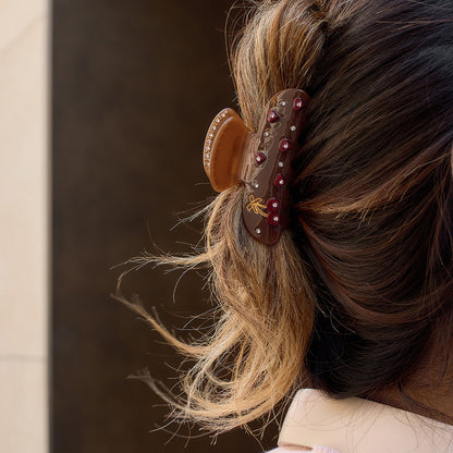 Brown Cherry Claw Clip