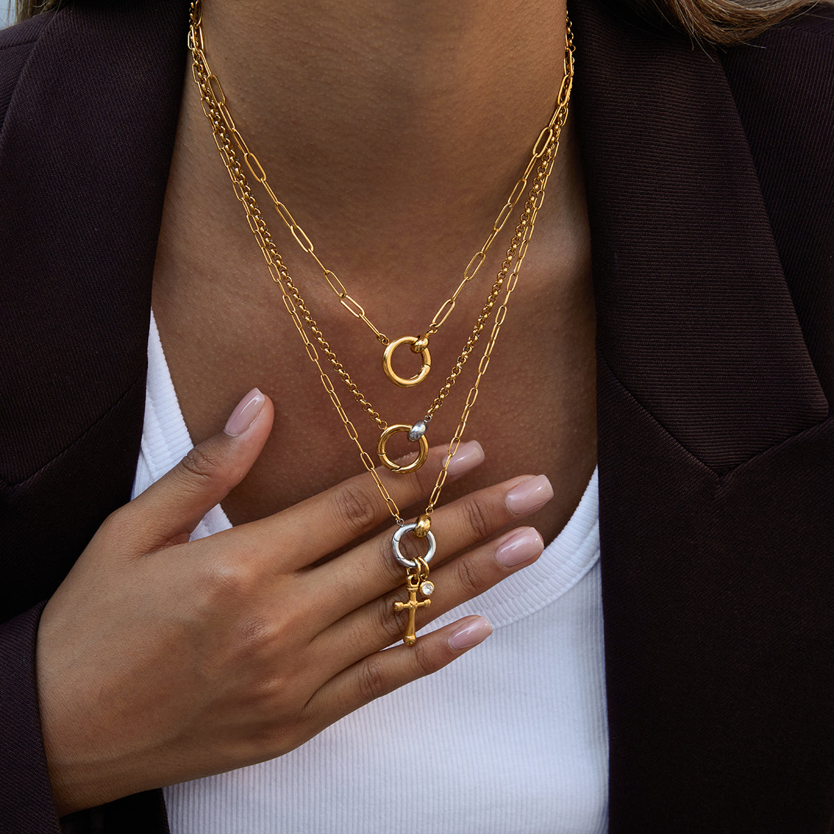 Mixed Paperclip Chain Necklace