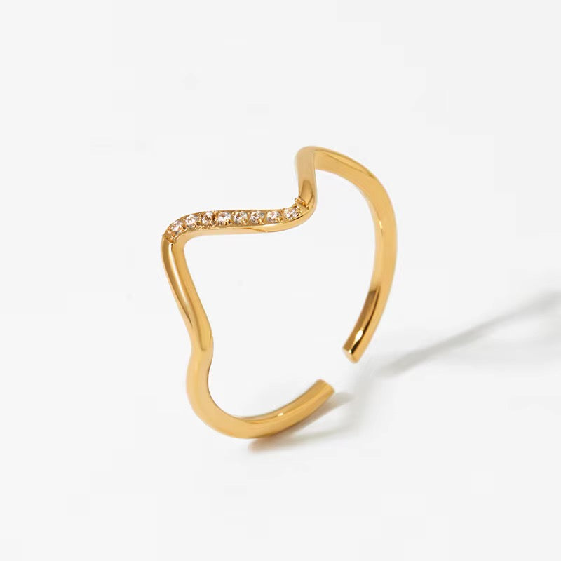 Pavé Dainty Adjustable Ring