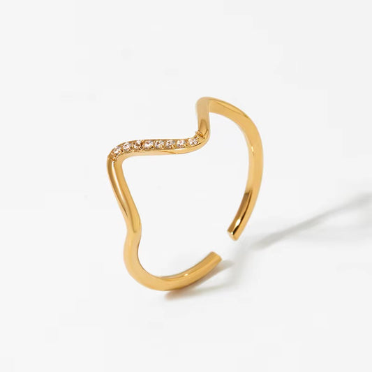 Pavé Dainty Adjustable Ring