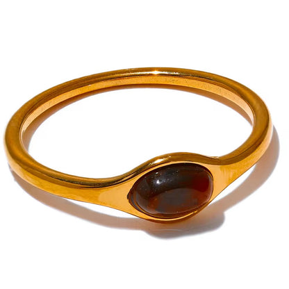 Tigers Eye East West Oval Ring