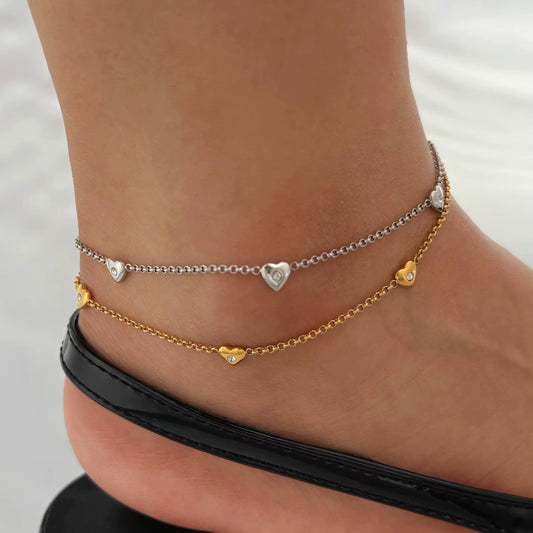 Heart Pavé Anklet
