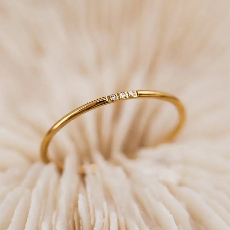 Tri Stone Stacking Ring