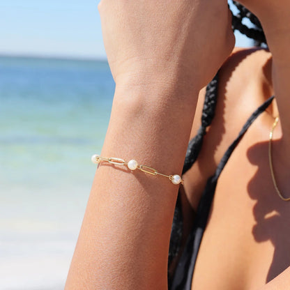 Pearl Paperclip Bracelet