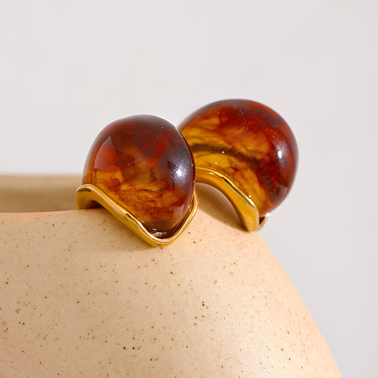 Amber Vintage Studs