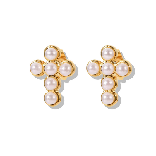 Pearl Cross Studs