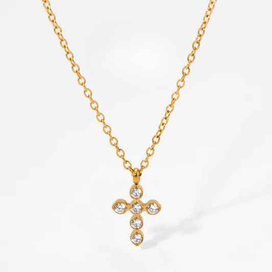 Dainty Pavé Cross Necklace