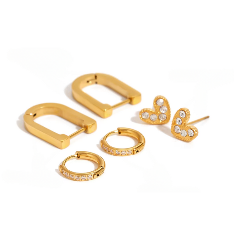 Dainty Pavé Earring Set