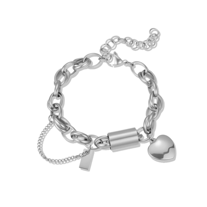 Chunky Heart Charm Bracelet