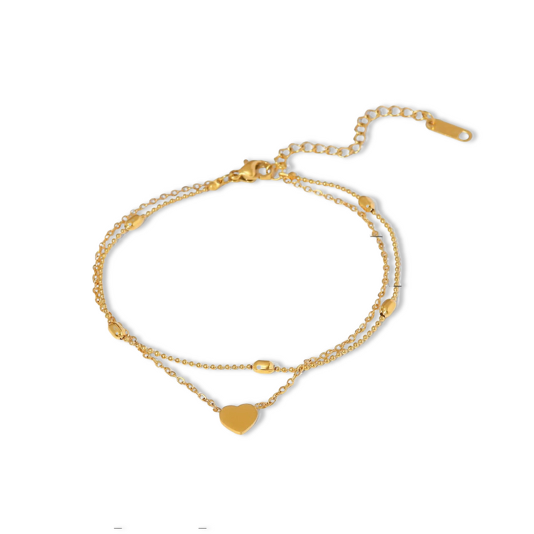 Layered Heart Anklet