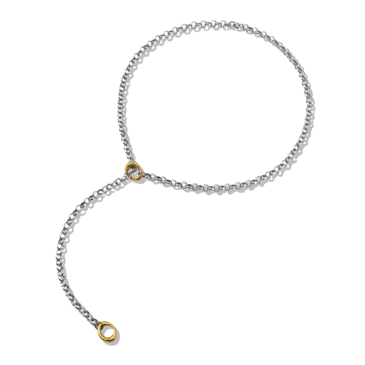 Mixed Rolo Lariat Chain