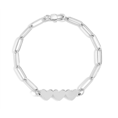 3 Hearts Paperclip Bracelet