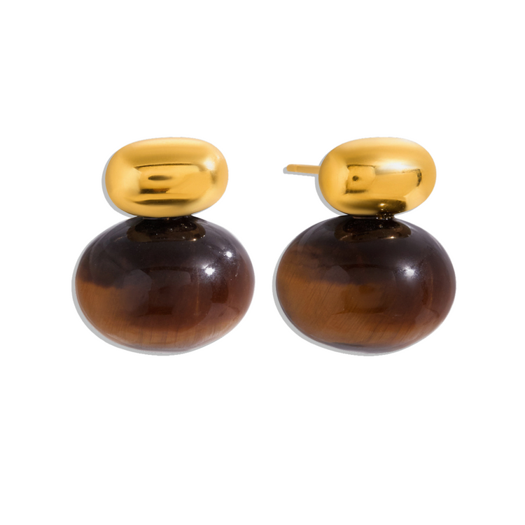 Tigers Eye Ball Studs