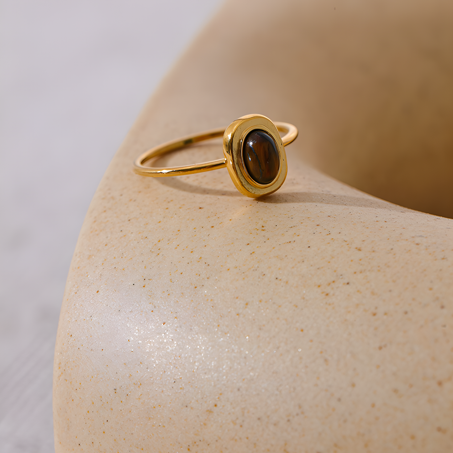 Tigers Eye Vintage Oval Ring