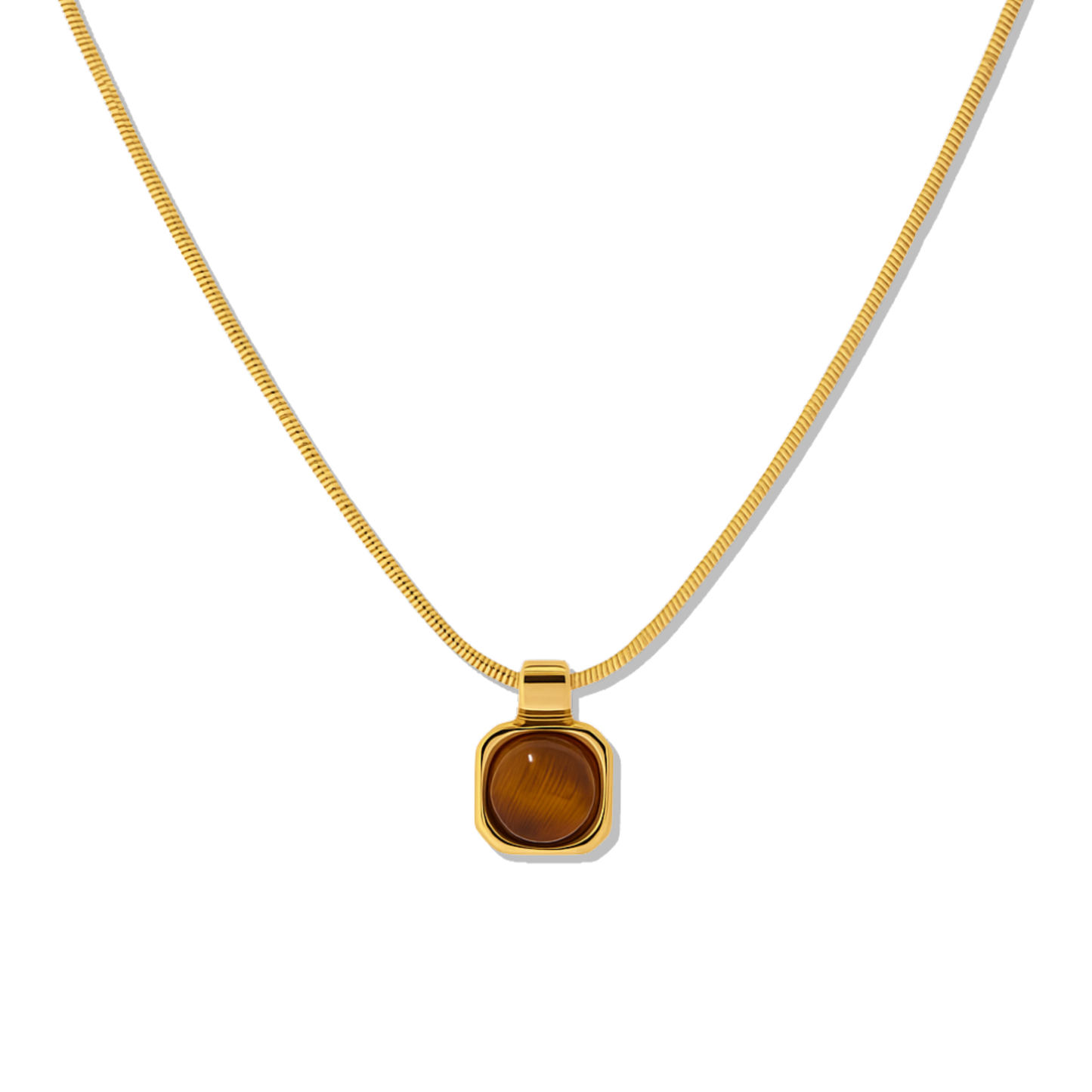 Tigers Eye Bold Pendant Necklace