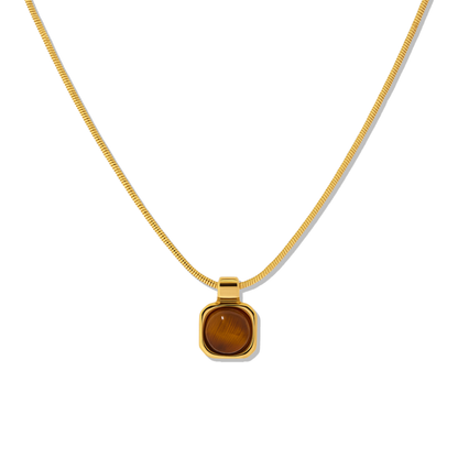 Tigers Eye Bold Pendant Necklace