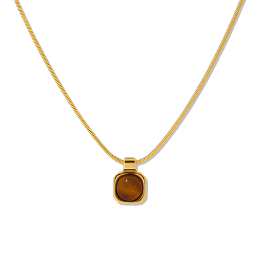 Tigers Eye Bold Pendant Necklace