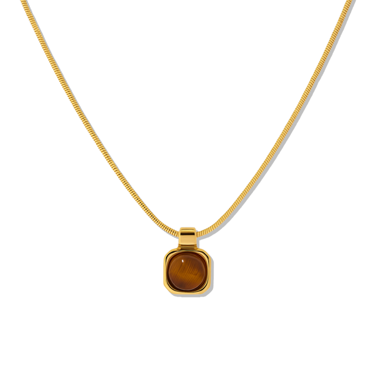 Tigers Eye Bold Pendant Necklace