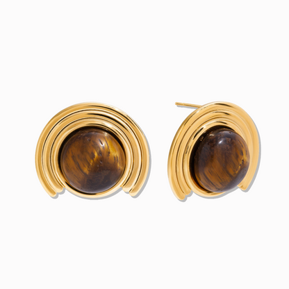 Tigers Eye Vintage Studs
